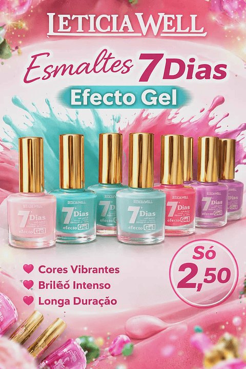 Esmalte 7 Days Gel – Brilho Intenso e Longa Duração