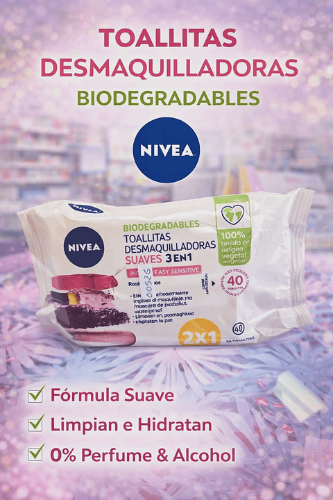 Toalhitas Desmaquilhantes Nivea 3 em 1 – Limpeza, Hidratação e Suavidade