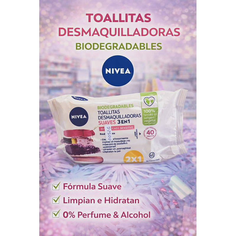 Toalhitas Desmaquilhantes Nivea 3 em 1 – Limpeza, Hidratação e Suavidade