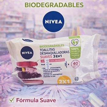 Toalhitas Desmaquilhantes Nivea 3 em 1 – Limpeza, Hidratação e Suavidade