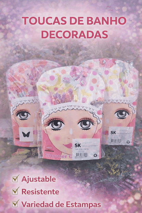 Touca de Banho Impermeável – Proteção e Estilo para Seus Cabelos