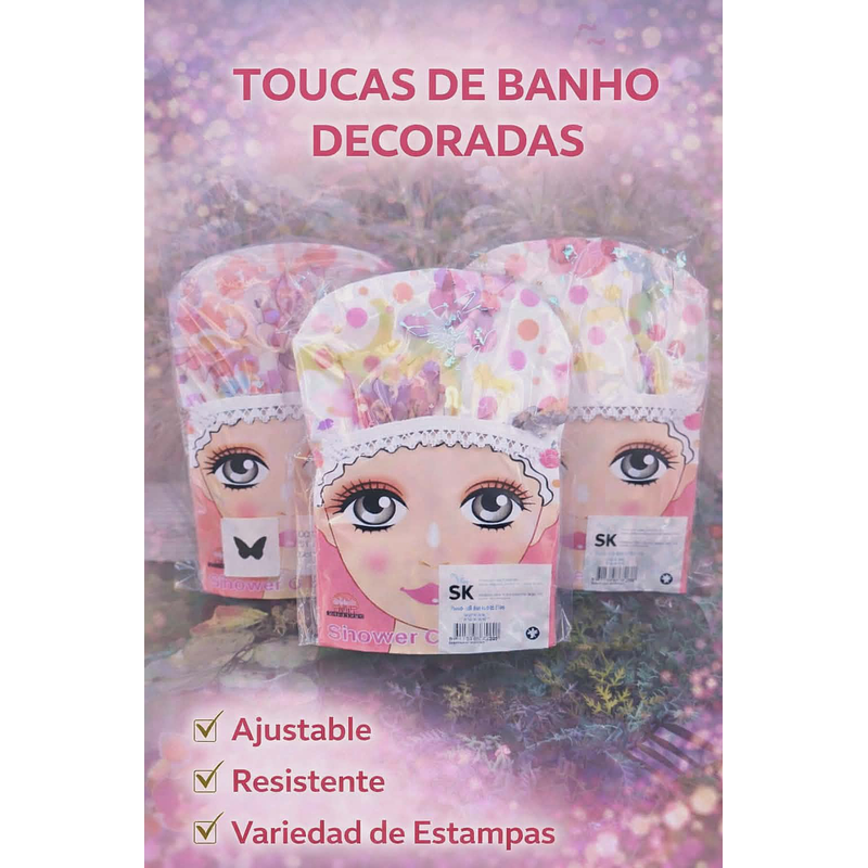 Touca de Banho Impermeável – Proteção e Estilo para Seus Cabelos