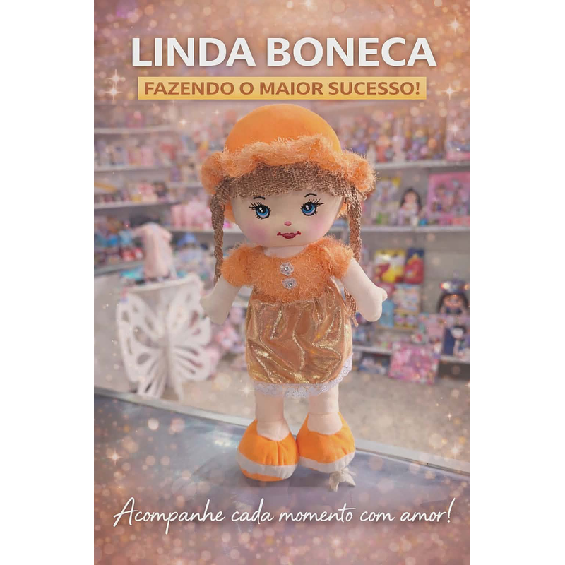 ✨ Boneca Linda trapos – 41cm de puro encanto! ✨