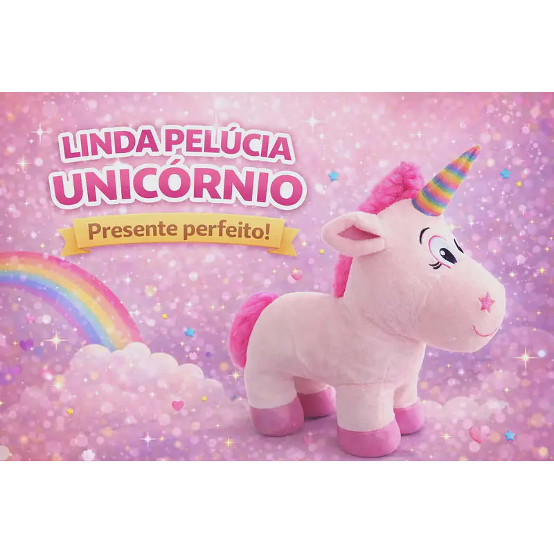 🦄✨ Unicórnio de Pelúcia Gigante – Encanto, conforto e diversão!