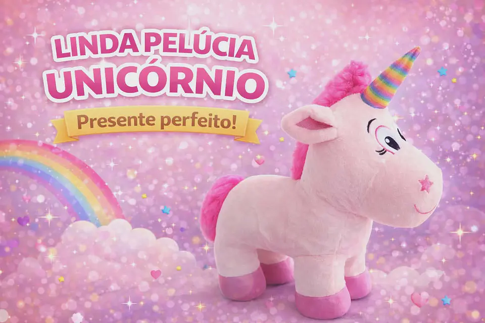🦄✨ Unicórnio de Pelúcia Gigante – Encanto, conforto e diversão! 1