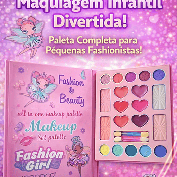 ✨ Paleta de Maquilhagem Infantil Fashion Girl – Makeup Set ✨