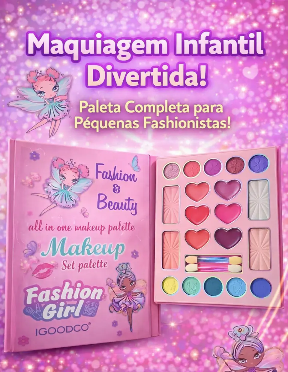 ✨ Paleta de Maquilhagem Infantil Fashion Girl – Makeup Set ✨ 1
