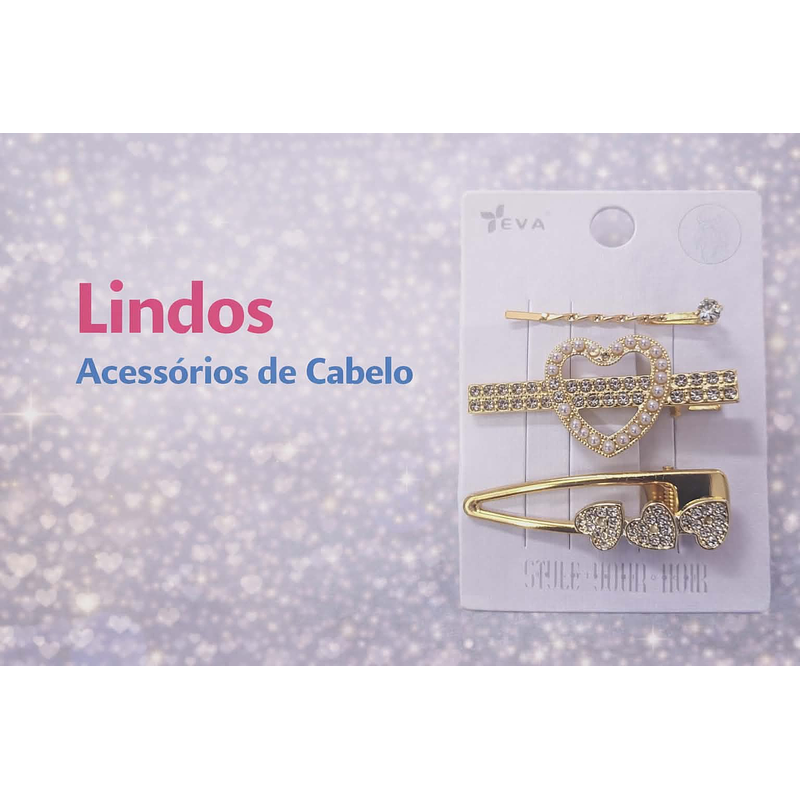 Kit Lindos Acessórios de Cabelo – Presilhas Decoradas