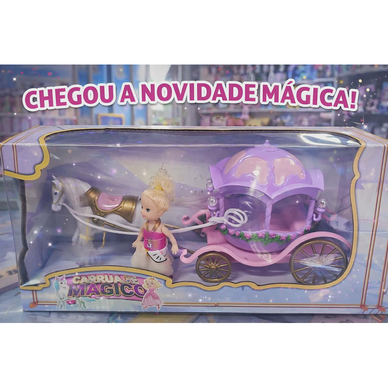 Carruagem Mágica com Boneca e Cavalo