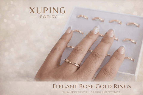 Anel  Rose Gold com Pedras Brilhantes