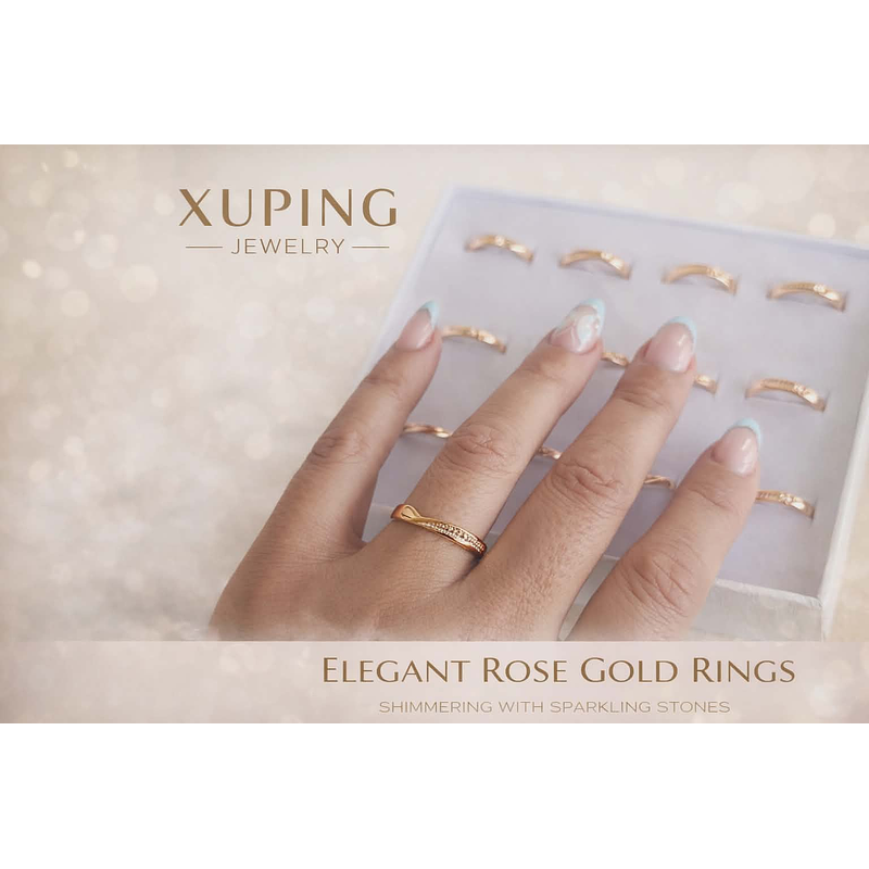 Anel  Rose Gold com Pedras Brilhantes