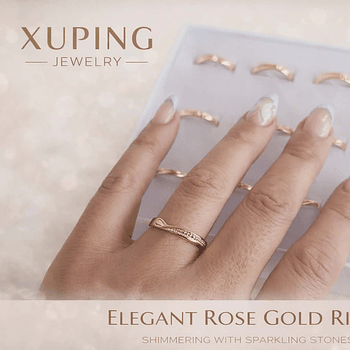 Anel  Rose Gold com Pedras Brilhantes