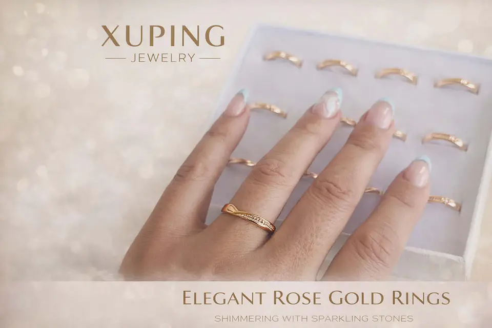 Anel  Rose Gold com Pedras Brilhantes 1