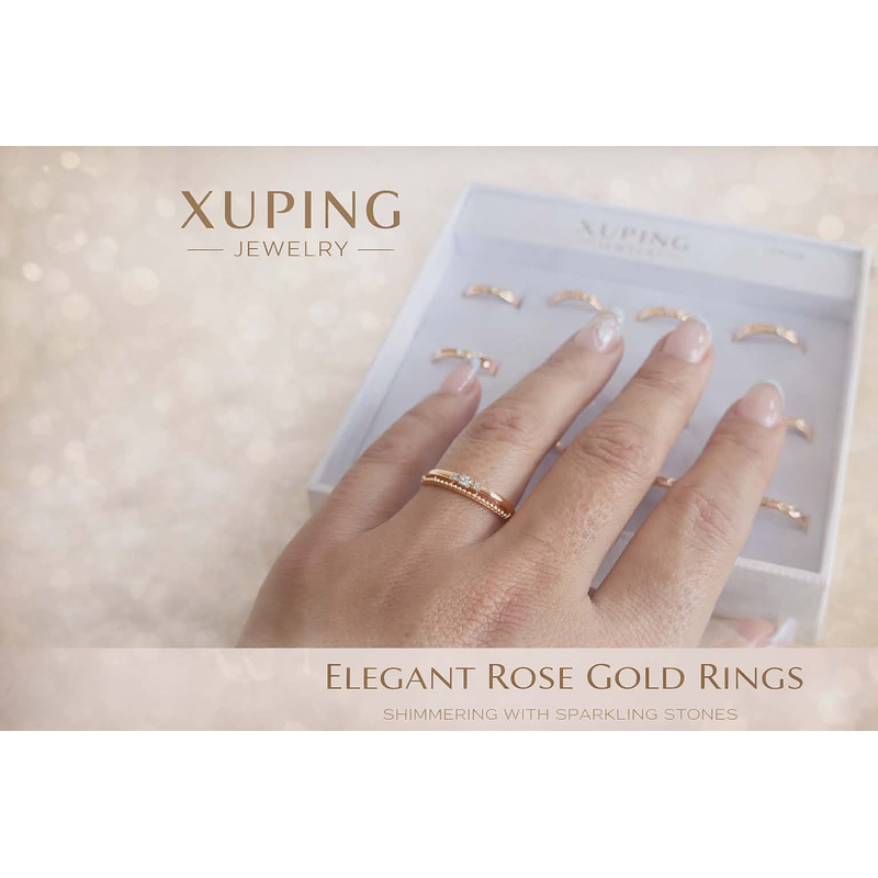 Anel Rose Gold 2 em 1 com Pedras Brilhantes