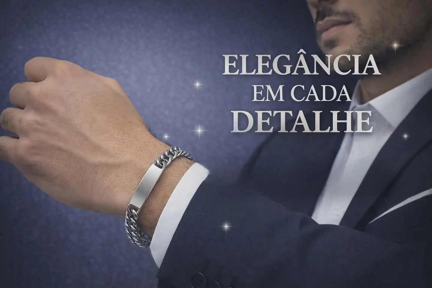 A Pulseira Masculina com Placa em Aço Inoxidável  1