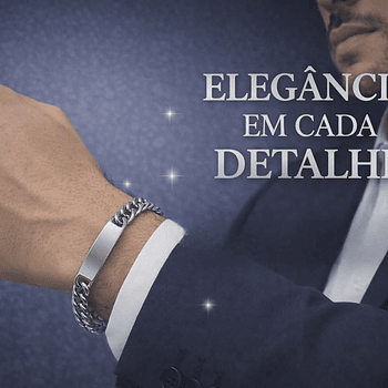 A Pulseira Masculina com Placa em Aço Inoxidável 
