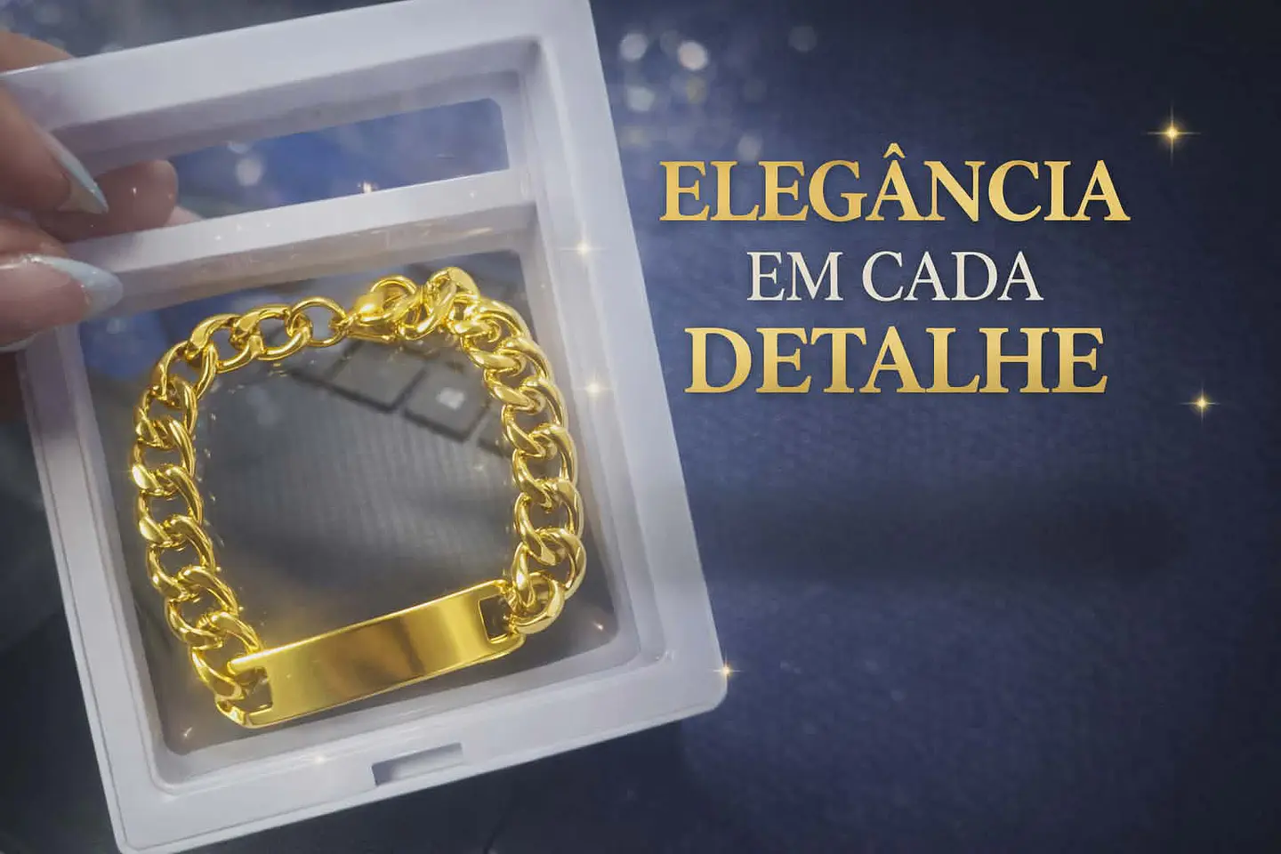 A Pulseira Masculina com Placa em Aço Inoxidável  2