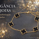 Pulseira Feminina Trevo Dourada com Pedra – 
