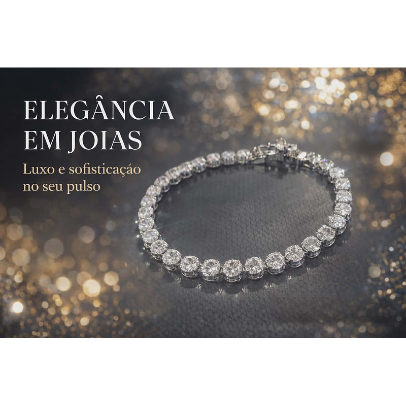 A Pulseira Tennis Luxo em Zircônia 