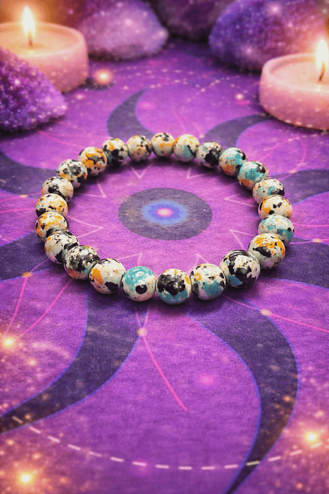 pulseira jaspe multicolorido