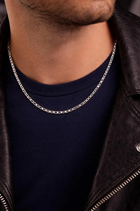 Corrente Masculina Prata Slim Elegante