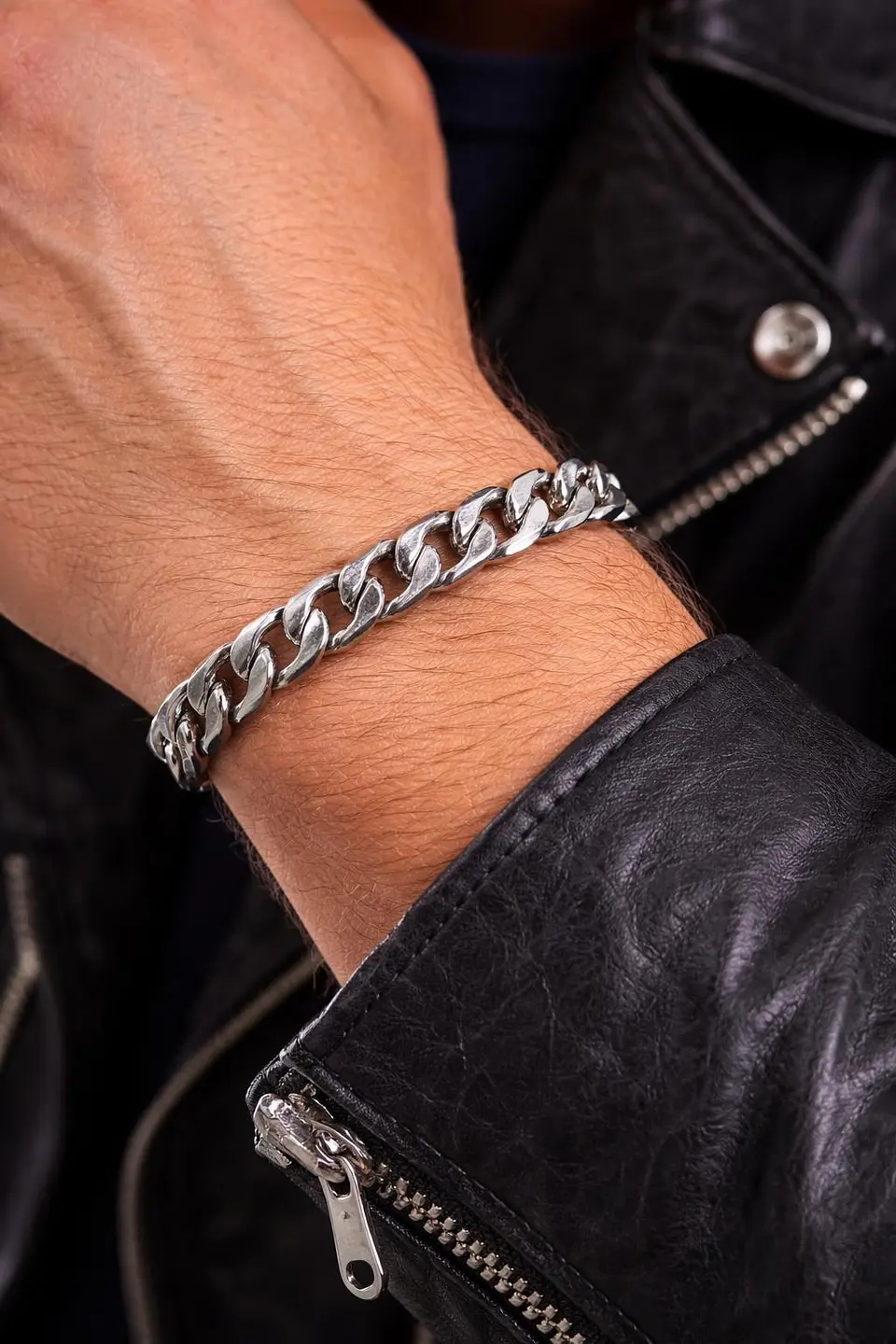 Pulseira Masculina Prata Corrente Grumet 1