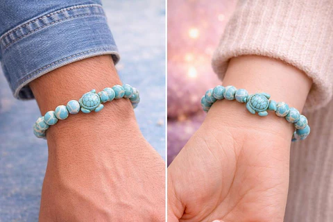 pulseira de howlita azul- proteção e  calma