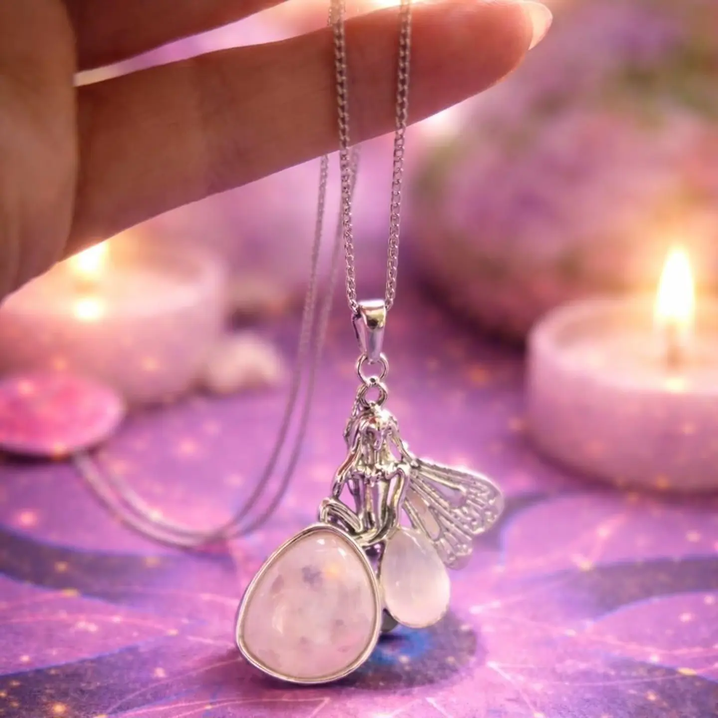 💗🧚‍♀️ Colar Fada Encantada com Pedra Rosa – Amor e Serenidade 🧚‍♀️💗 2