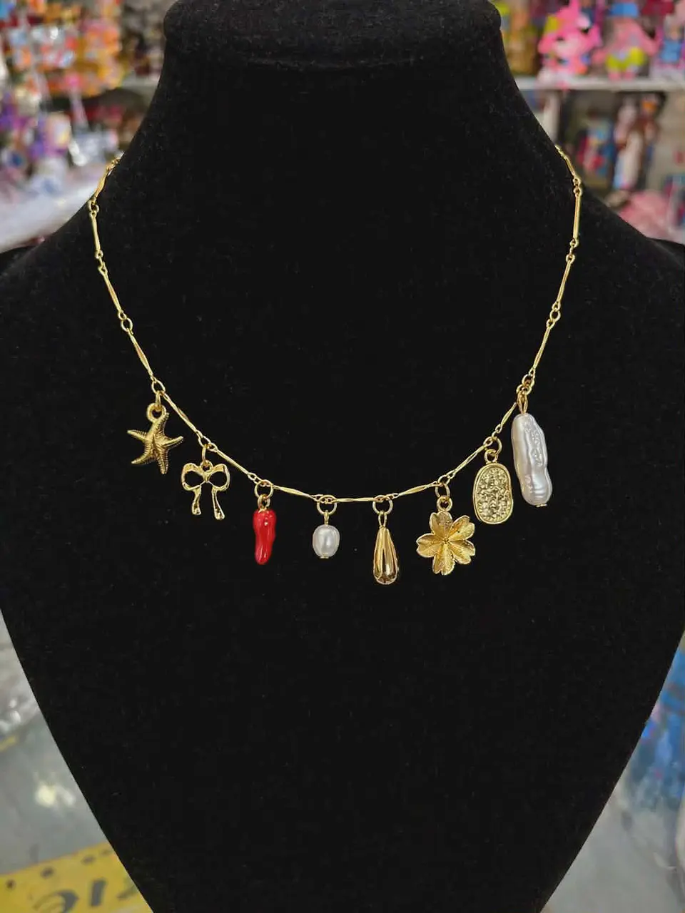 Colar Charm Dourado Tropical 6