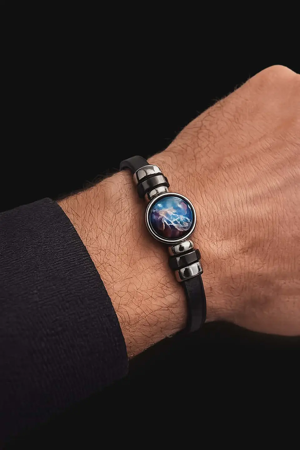 Pulseira Masculina Elegance Zodiac em Couro 1