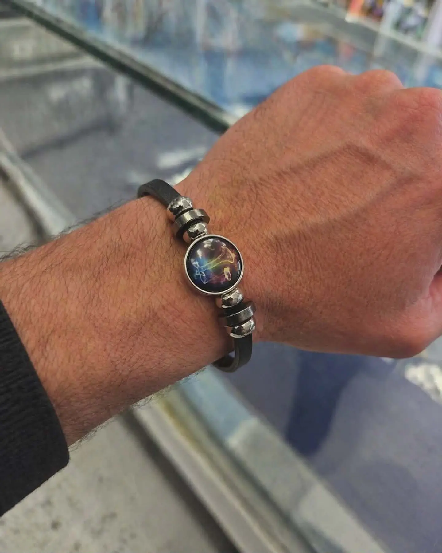 Pulseira Masculina Elegance Zodiac em Couro 3