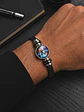 Pulseira Masculina Elegance Zodiac em Couro - Thumbnail 5