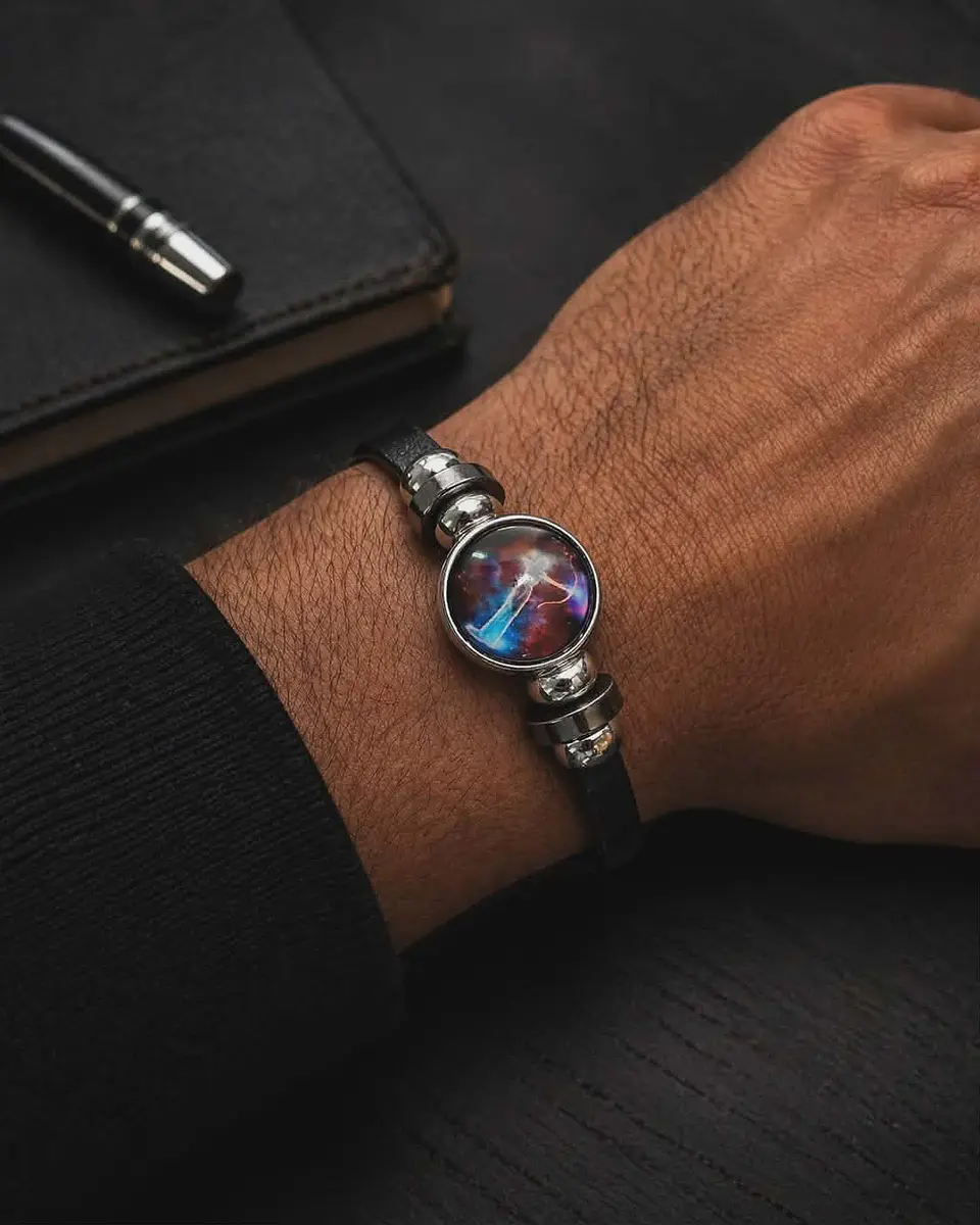 Pulseira Masculina Elegance Zodiac em Couro 7