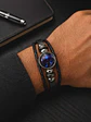 Pulseira Masculina Elegance Zodiac em Couro - Thumbnail 1