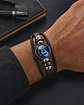 Pulseira Masculina Elegance Zodiac em Couro - Thumbnail 2