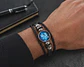 Pulseira Masculina Elegance Zodiac em Couro - Thumbnail 3
