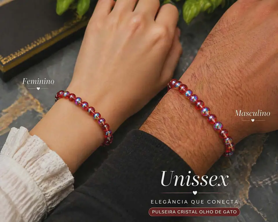 Pulseira com cristal olho de gato (cat’s eye) ✨ 1