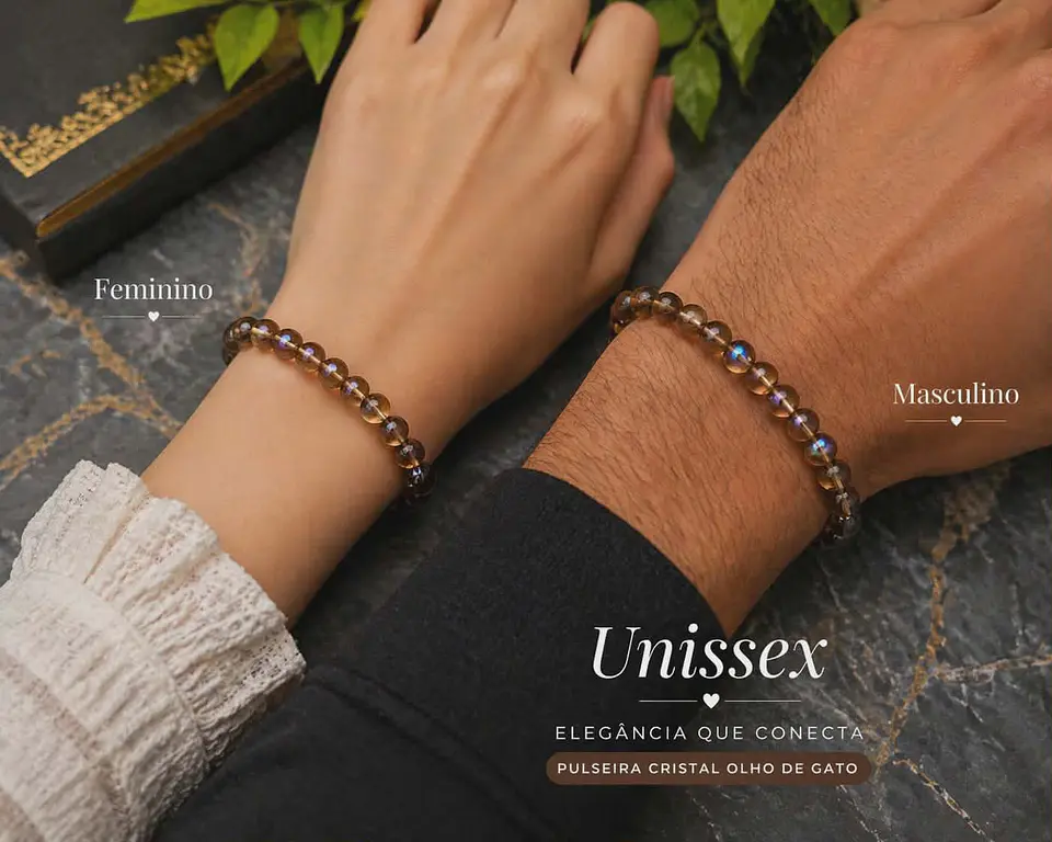 Pulseira com cristal olho de gato (cat’s eye) ✨ 1