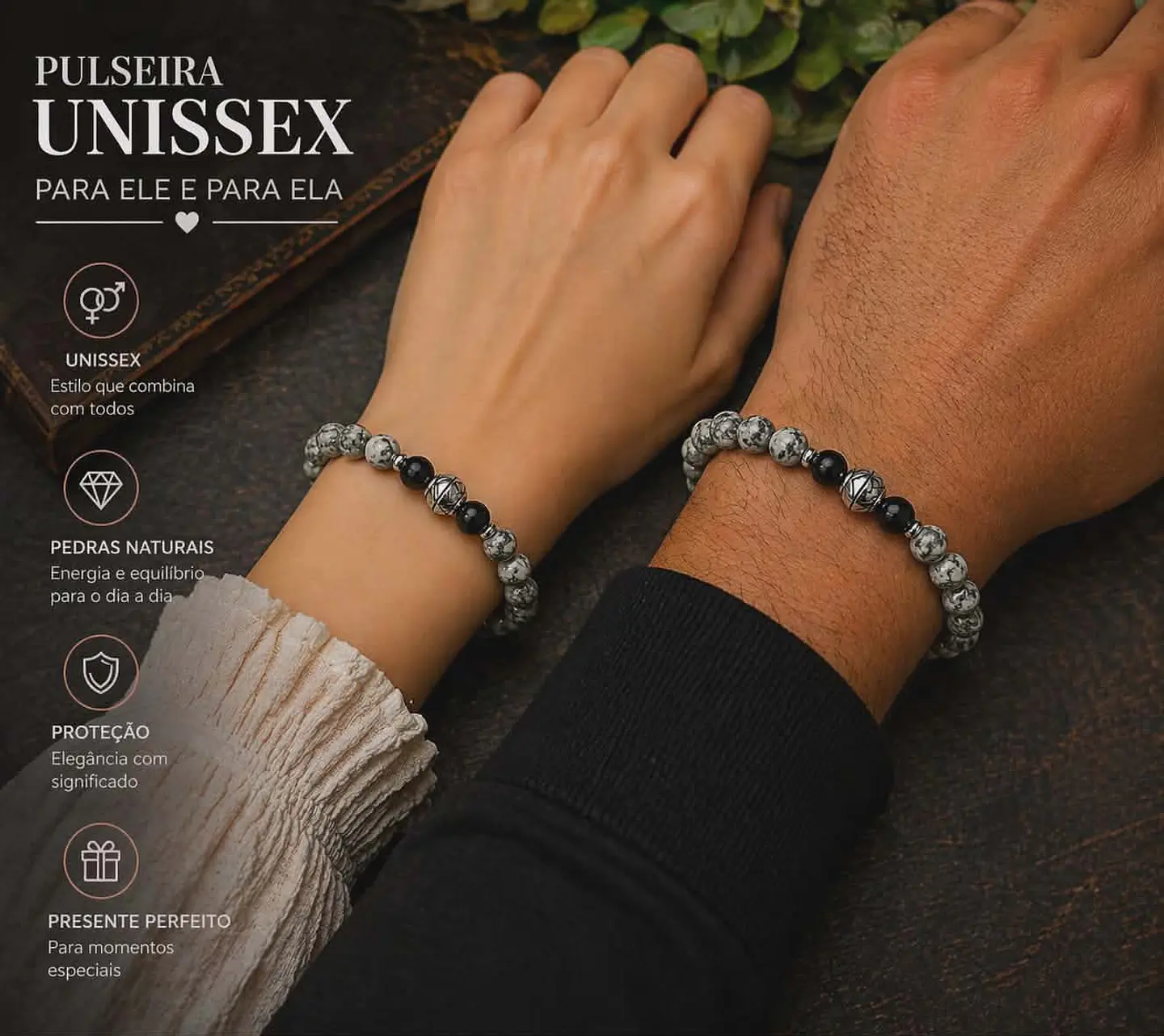 Pulseira Jaspe Zebra & Ônix – Força & Equilíbrio 1