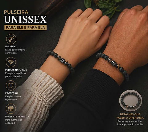 Pulseira Hematita & Olho de Tigre – Proteção e Vitalidade