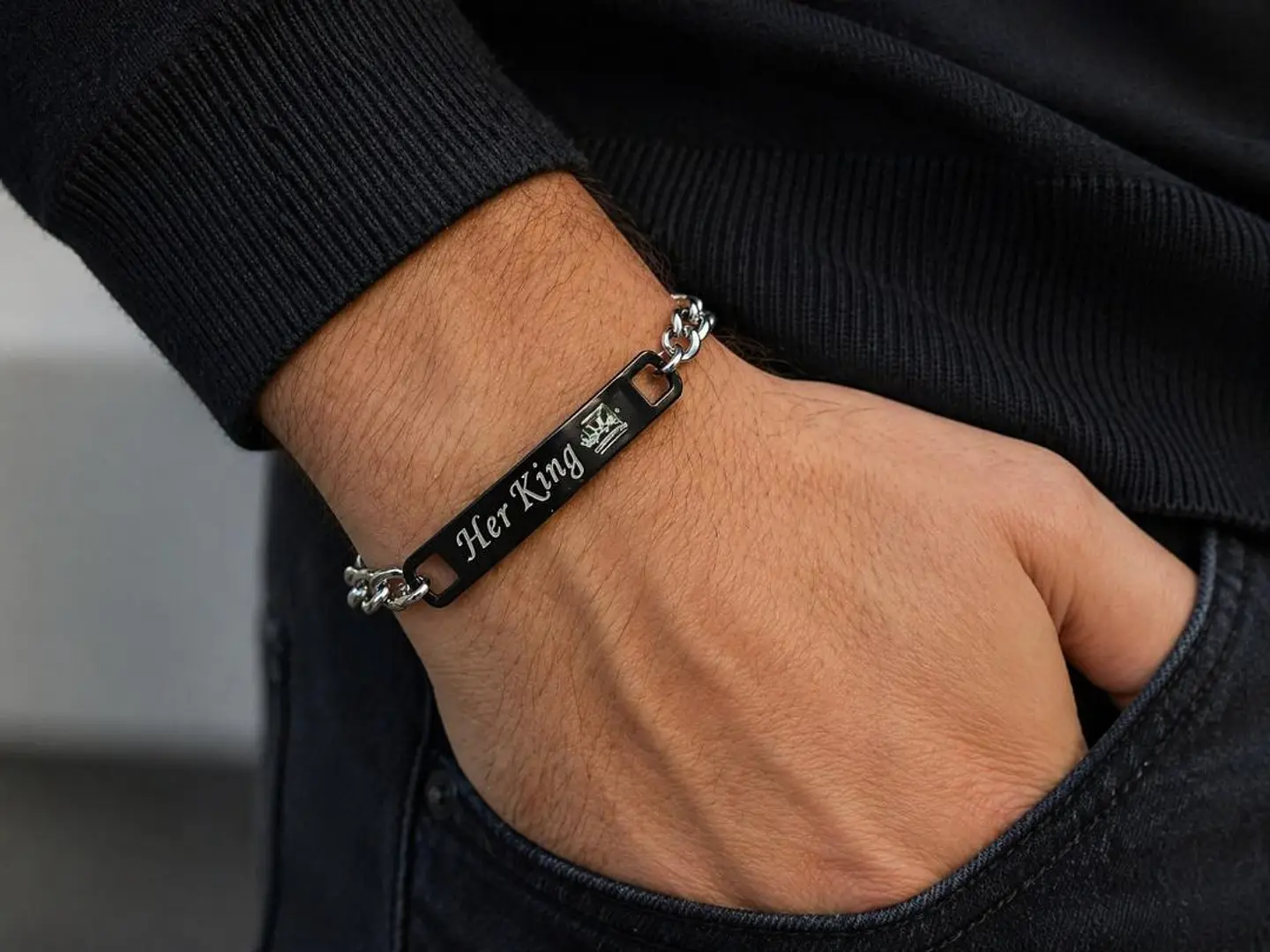 ✨ Pulseira Masculina “Her King” 1