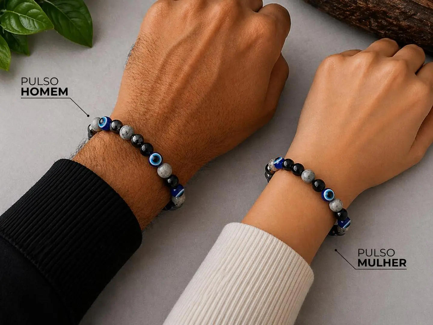 Pulseira Olho Grego & Hematita – Proteção e Força 1