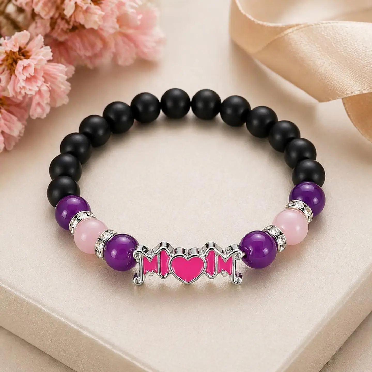 💜 Pulseira “MOM” – Amor de Mãe 2