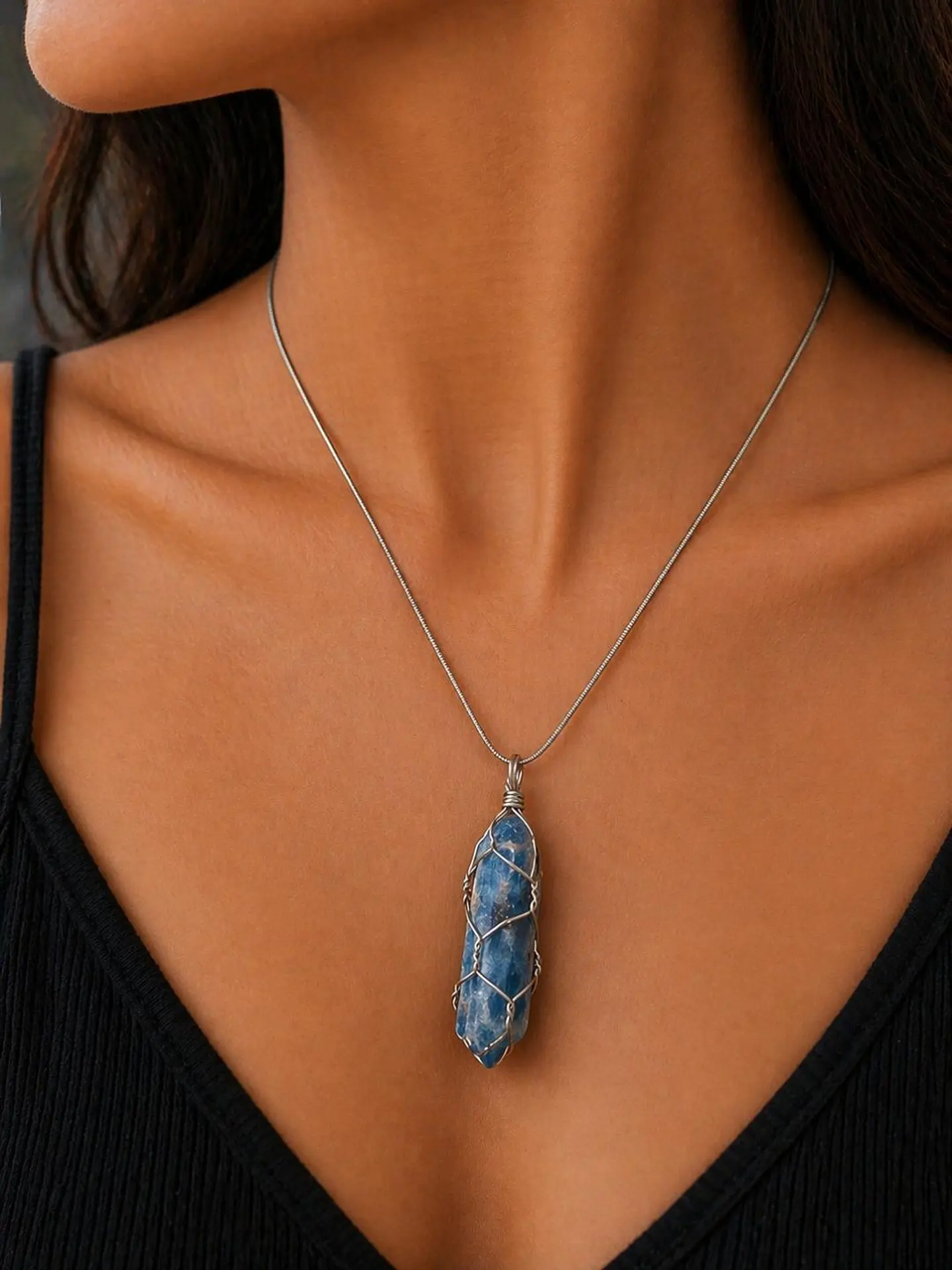 💙✨ Colar Ponta de Sodalita – Clareza Mental e Intuição ✨💙 1