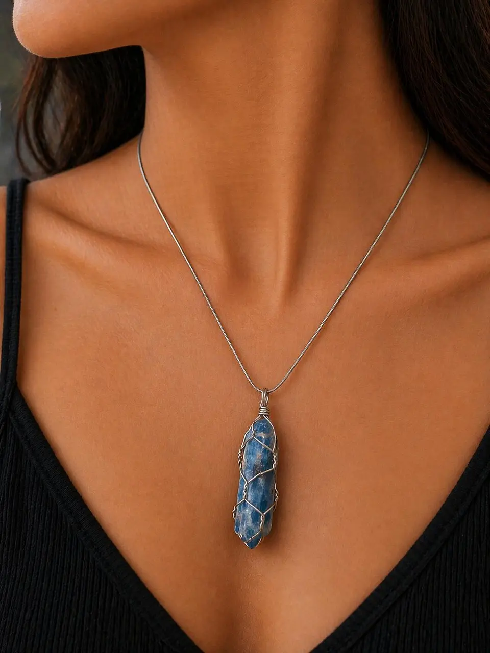 💙✨ Colar Ponta de Sodalita – Clareza Mental e Intuição ✨💙 1