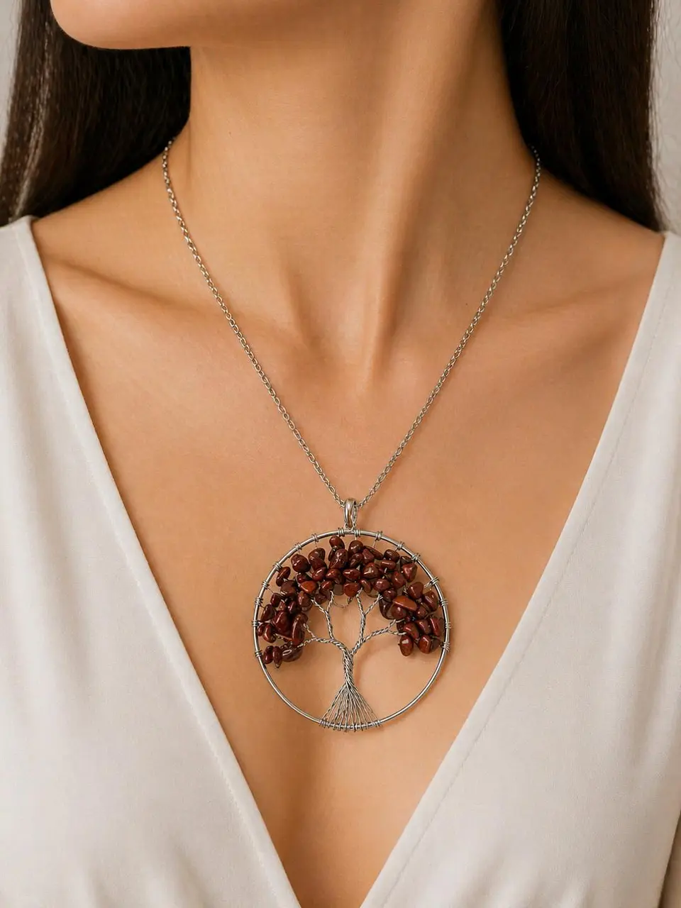 🌳❤️ Colar Árvore da Vida com Jaspe Vermelho – Força, Coragem e Estabilidade ❤️🌳 1