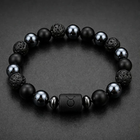 pulseira signo turmalina e hematite unissex