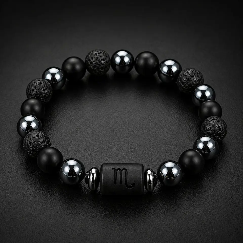 pulseira signo turmalina e hematite unissex 6