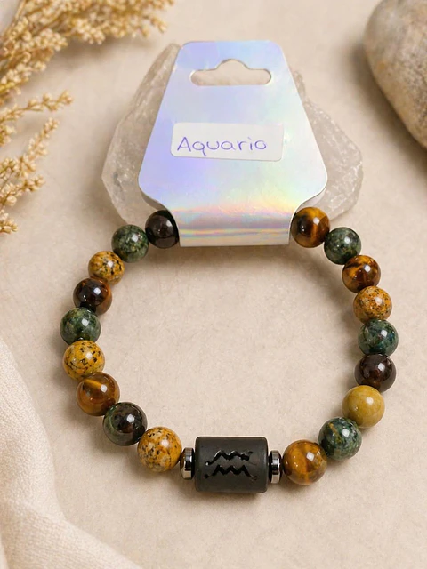 ✨ Pulseira Signo com Pedras Naturais ✨