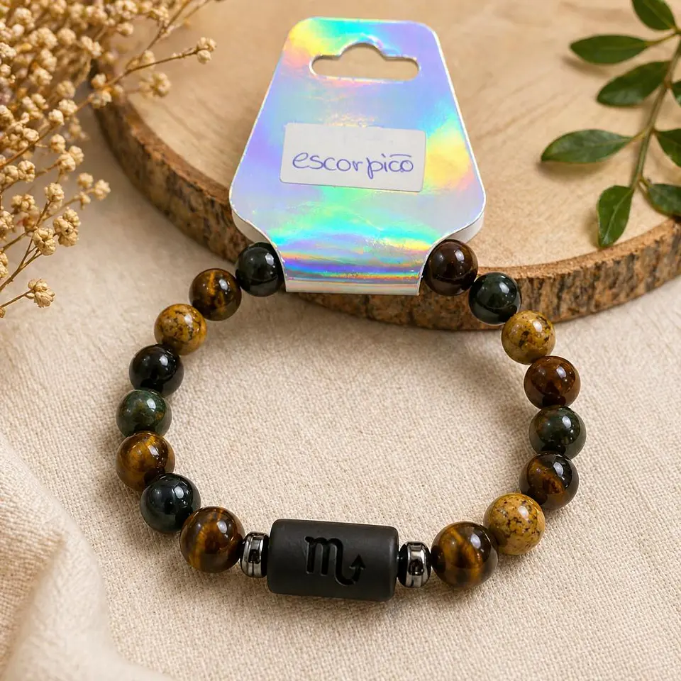 ✨ Pulseira Signo com Pedras Naturais ✨ 2
